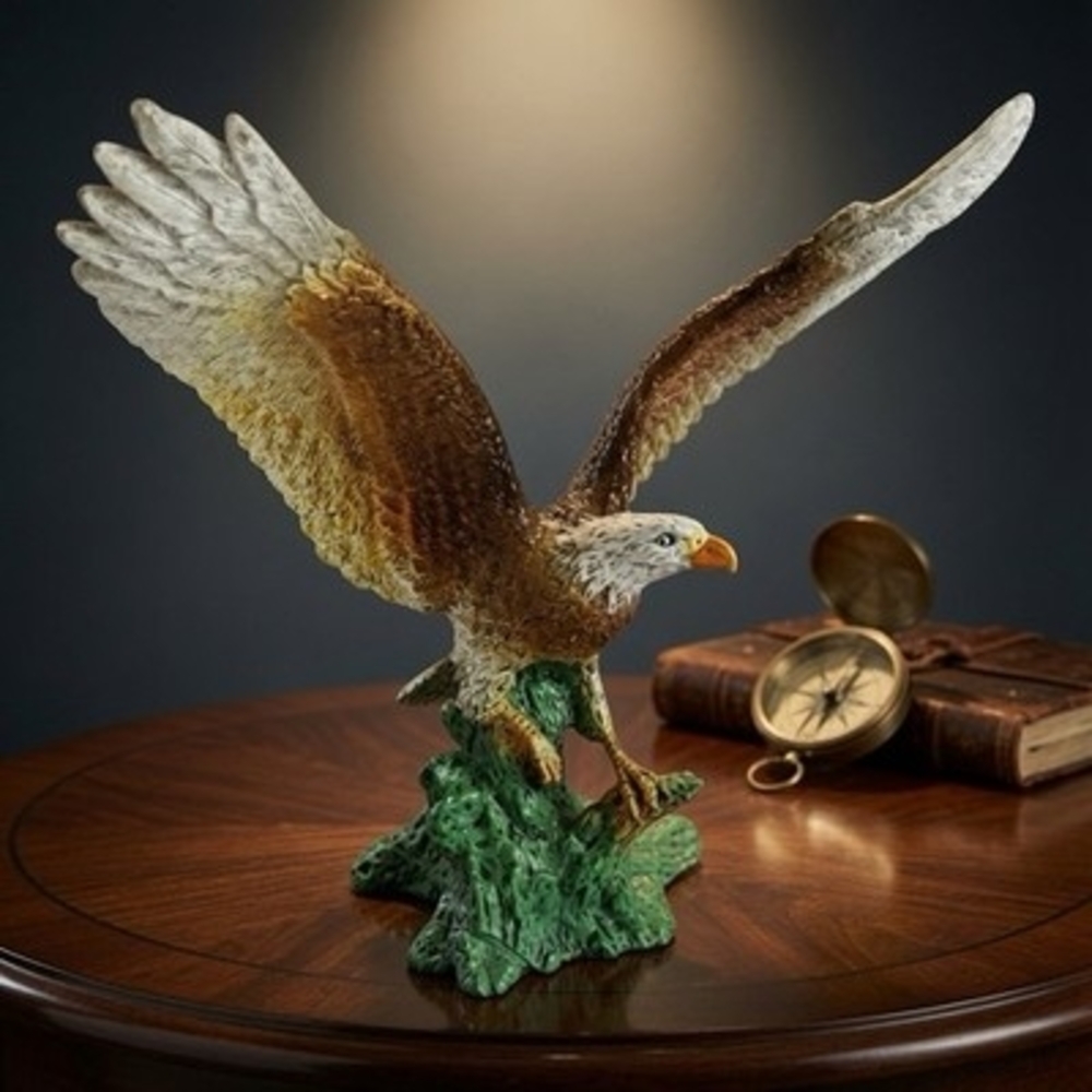 Bald Eagle Statue 8" Rubber Figurine Bird Sculpture Patriotic American Decor VG